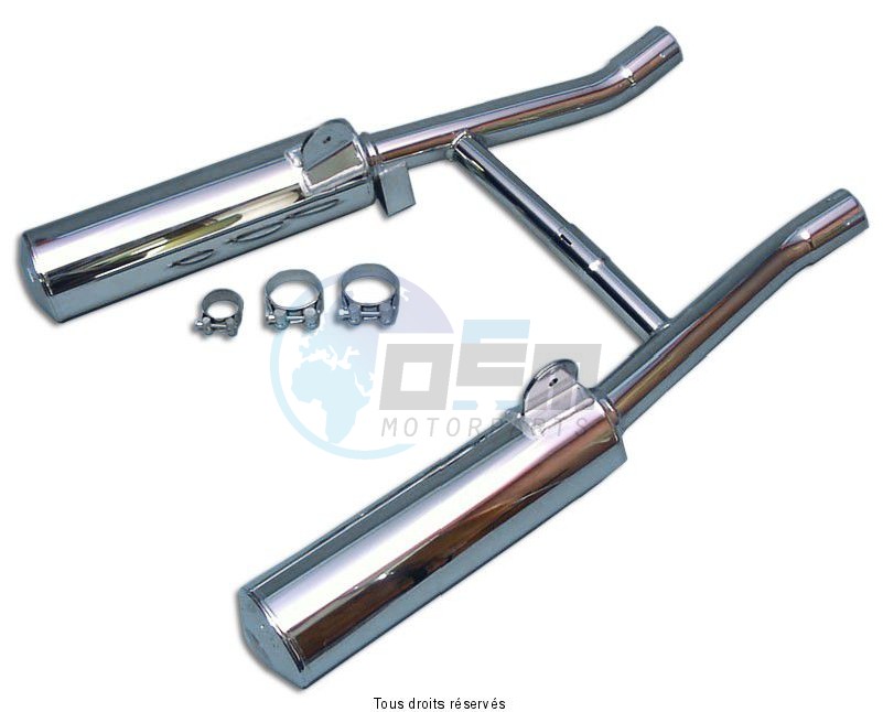 Product image: Marving - 01S2125 - Silencer  Rond VX 800 Approved - Sold as 1 pair Ø100 Chrome   0