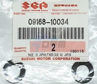 Product image: Suzuki - 09168-10034 - GASKET,DRAIN PL  0