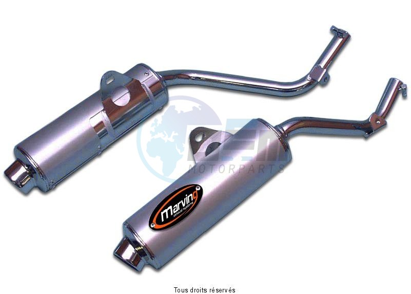 Product image: Marving - 01HA56 - Silencer  AMACAL NX650 DOMINATOR 95 Approved - Sold as 1 pair Ø100 Chrome Cover Alu  0