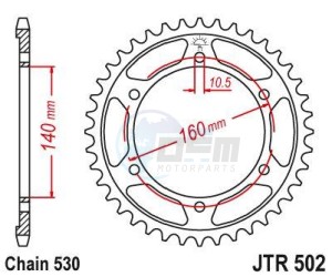 Product image: Esjot - 50-35006-49 - Chainwheel Steel Kawasaki - 530 - 49 Teeth -  Identical to JTR502 - Made in Germany 