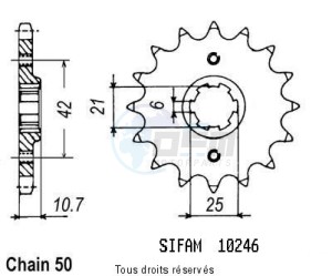 Product image: Sifam - 10246CZ17 - Sprocket Cbx 550 F 86-87 Cb 650 S Custom 82-84 10246cz   17 teeth   TYPE : 530 