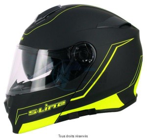 Product image: S-Line - MS81G1705 - Flip up Helmet S550 Black Yellow XL Dual Face - Graphics Double Visor with Pinlock 