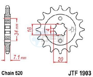 Product image: Esjot - 50-32166-14 - Sprocket KTM - 520 - 14 Teeth -  Identical to JTF1903 - Made in Germany 