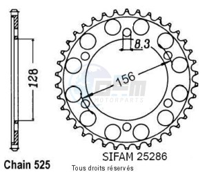 Product image: Esjot - 25286CZ38 - Chain wheel rear KTM 1290   Type 525/Z38 
