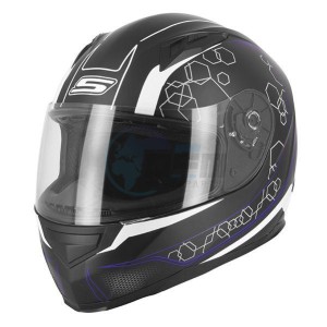 Product image: S-Line - IAP1G1405 - Helmet Full Face S448 APEX GRAPHIC - Black Mat/Blue - Size XL 