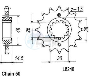 Product image: Esjot - 50-35004-17 - Sprocket Honda - 530 - 17 Teeth -  Identical to JTF339 - Made in Germany 