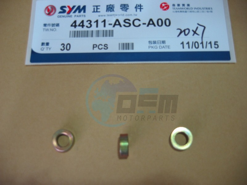 Product image: Sym - 44311-ASC-A00 - FR.WHEEL SIDE COLLAR  1