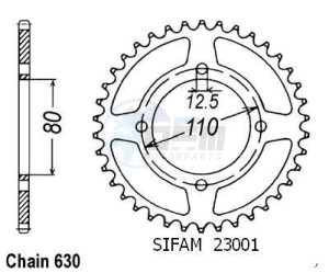 Product image: Esjot - 50-30001-38 - Chainwheel Steel Honda - 630 - 38 Teeth- Equal to JTR333 - Made in Germany 