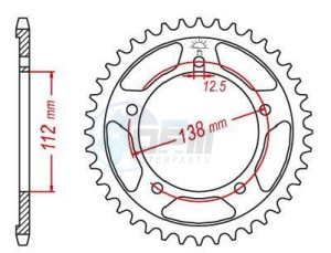 Product image: Esjot - 50-29016-42 - Chainwheel Steel Honda - 525 - 42 Teeth -  Identical to JTR1304 - Made in Germany 