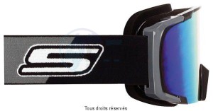 Product image: S-Line - GOGGLECROS42 - Goggles MX Cross SCRUB Black/Grey strap Black/Grey S White, Screen Iridium Red 