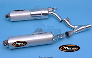 Product image: Marving - 01SA37 - Silencer  AMACAL DR 650 RS/RSE Approved - Sold as 1 pair Ø100 Chrome Cover Alu 