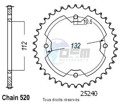 Product image: Sifam - 25240CZ38 - Chain wheel rear Kxr 250 03-04   Type 520/Z38  0