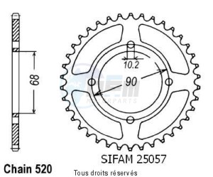 Product image: Sifam - 25057CZ42 - Chain wheel rear Mtx 200 Rw 83-86   Type 520/Z42 