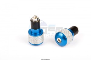 Product image: Sifam - EMBOU64 - Bar ends Ronds Ø17 White/Carbon Blue   