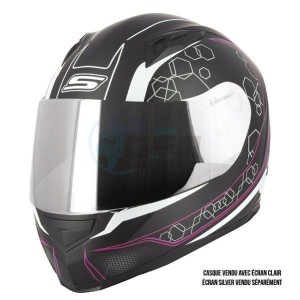 Product image: S-Line - IAP1G1804 - Helmet Full Face S448 APEX GRAPHIC - Black Mat/Pink - Size L 