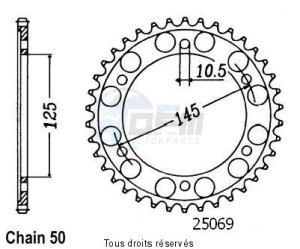 Product image: Sifam - 25069CZ39 - Chain wheel rear Fzx 750 86-90   Type 530/Z39 