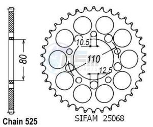 Product image: Esjot - 50-29006-36 - Chainwheel Steel Honda - 525 - 36 Teeth -  Identical to JTR1332 - Made in Germany 