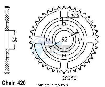 Product image: Sifam - 28250CZ47 - Chain wheel rear Tzr50 / 50power 04-   Type 420/Z47  0
