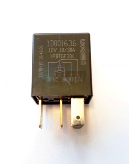 Product image: Vespa - 1D001636 - Microrelay with resistance 12V 30A/10A  0