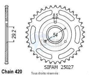 Product image: Sifam - 25027CZ35 - Chain wheel rear Z 50 Monkey 80-85   Type 420/Z35 