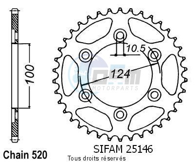 Product image: Sifam - 25146CZ41 - Chain wheel rear Ducati 600 Ss 95-98   Type 520/Z41  0