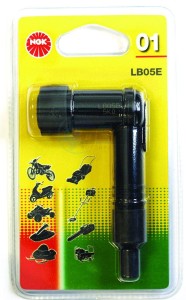 Product image: Ngk - LB05E-B1 - Spark plug cap BLISTER Ã˜14mm with Douille Antiparasite CoudÃƒÂ© 90Â° 