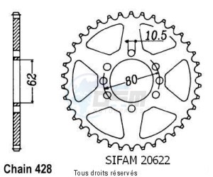 Product image: Sifam - 20622CZ53 - Chain wheel rear Dt 125 Lc 84   Type 428/Z53 