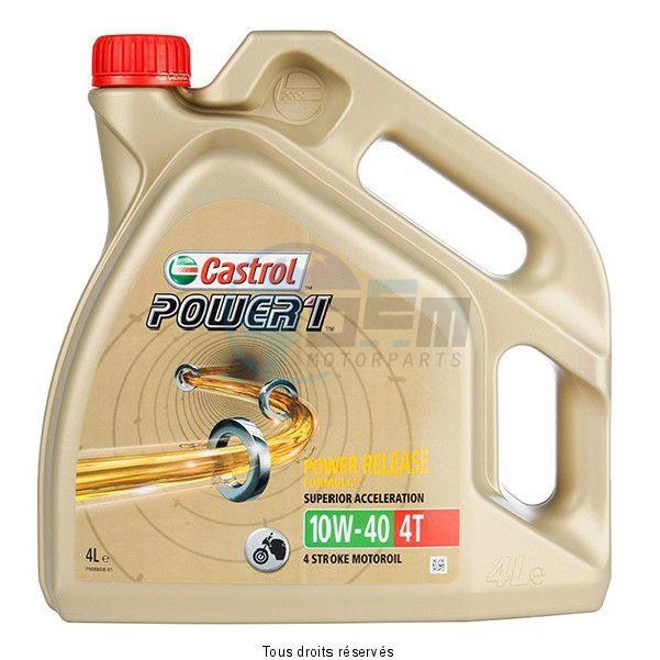 Product image: Castrol - CAST15043F - Oil 4T 10W40 4L POWER1 4L - Semi Synthetic  0