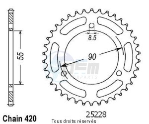 Product image: Sifam - 25228CZ47 - Chain wheel rear Rs2 50 Matrix 03-   Type 420/Z47 
