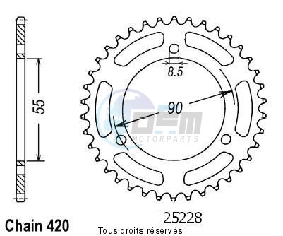 Product image: Sifam - 25228CZ47 - Chain wheel rear Rs2 50 Matrix 03-   Type 420/Z47  0