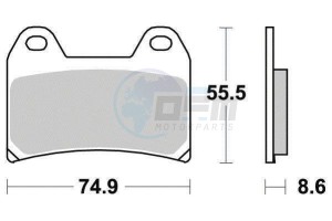 Product image: Ferodo - FDB2042ST - Brakepad Sinter metal Sinter Grip Road 