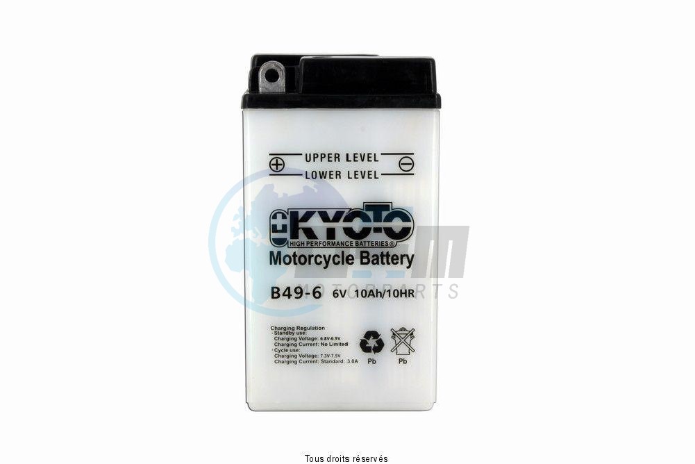 Product image: Kyoto - 706132 - Battery B49-6 L 91mm  W 83mm  H 161mm 6v 8-10ah Acid 0,4l  0