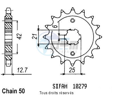 Product image: Sifam - 10279CZ17 - Tandwiel Voor  Cb 550 F 78-80 18  0