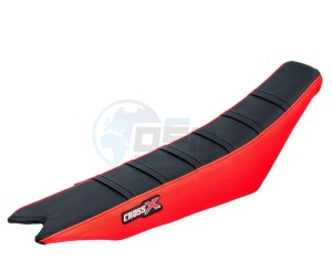 Product image: Crossx - M911-3BRB - Saddle Cover BETA RR-RS 20-2012 TOP BLACK- SIDE RED-STRIPES BLACK (M911-3BRB) 