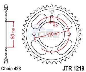Product image: Esjot - 50-15079-42 - Chainwheel Steel Honda - 428 - 42 Teeth -  Identical to JTR1219 - Made in Germany 