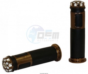 Product image: Sifam - POI6104 - Handlebar Grips Bicolors Coffee Length : 128mm - Ø : 22/24mm with Screw End Cap 