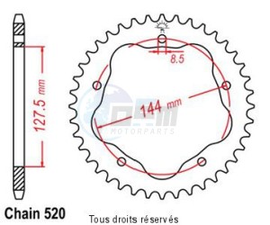 Product image: Sifam - 25175CZ42 - Chain wheel rear Ducati 800 S2R without PORTE Hub Type 520/Z42 