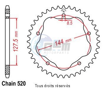 Product image: Sifam - 25175CZ42 - Chain wheel rear Ducati 800 S2R without PORTE Hub Type 520/Z42  0