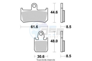 Product image: Vesrah - VD277JL - Brake Pad Vesrah Sinter Metal vor 1 brake disc, 4 pieces 