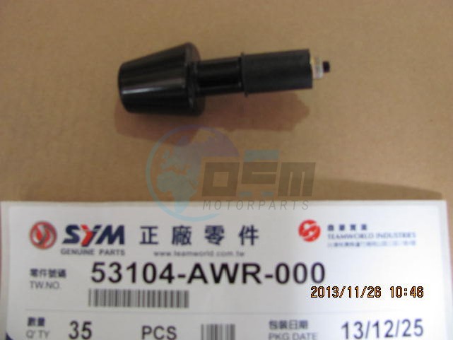 Product image: Sym - 53104-AWR-000 - STUUR GEWICHT X-PRO (ZWART)  0