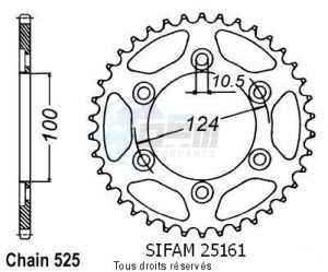 Product image: Sifam - 25161CZ39 - Chain wheel rear Ducati 916 S4 Monster   Type 525/Z39 