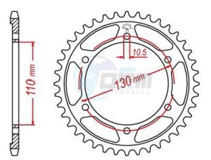 Product image: Esjot - 50-35013-46 - Chainwheel Steel Yamaha - 530 - 46 Teeth -  Identical to JTR479 - Made in Germany 