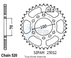 Product image: Sifam - 25012CZ48 - Chain wheel rear Dr 750 Big 88   Type 520/Z48 