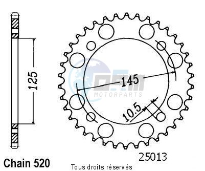 Product image: Sifam - 25013CZ45 - Chain wheel rear Xv 250 Virago 89-98 Xte 600 90-01 Xtz 660 91-95  0