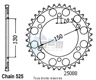 Product image: Sifam - 25088CZ47 - Chain wheel rear Xl 600 V Transalp 87-   Type 525/Z47  0