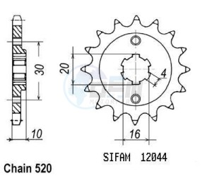 Product image: Esjot - 50-32067-12 - Sprocket Cagiva - 520 - 12 Teeth -  Identical to JTF711 - Made in Germany 