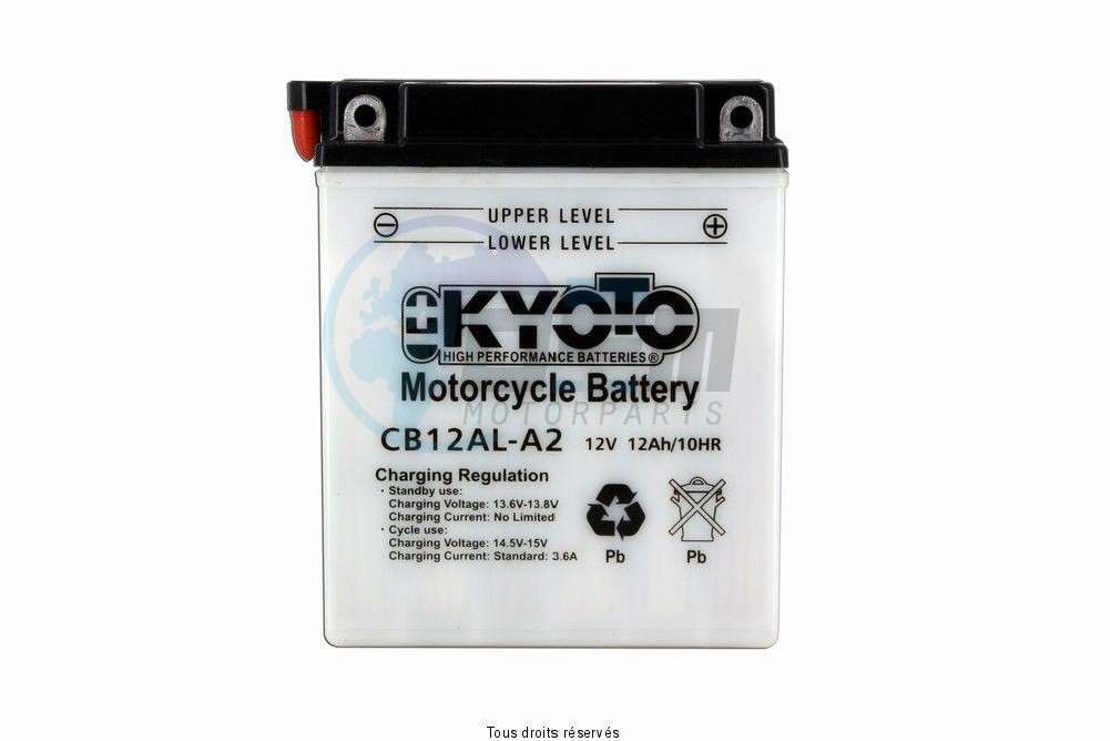 Product image: Kyoto - 712122 - Battery Yb12al-a2 L 135mm  W 81mm  H 161mm 12v 12ah Acid 0,78l + shims  1