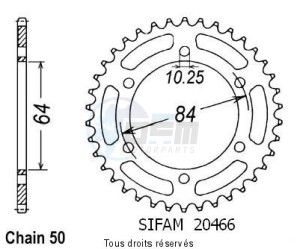 Product image: Sifam - 20466CZ50 - Chain wheel rear Gs 500 Spokes 77-79   Type 530/Z50 