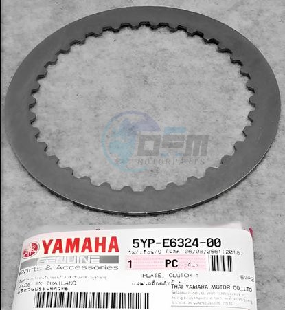 Product image: Yamaha - 5YPE63240000 - PLATE, CLUTCH 1  0