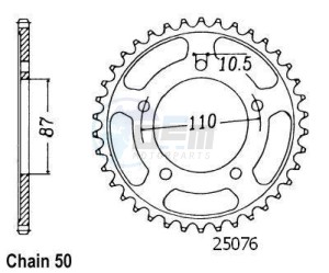 Product image: Esjot - 50-35031-47 - Chainwheel Steel Suzuki - 530 - 47 Teeth -  Identical to JTR829 - Made in Germany 